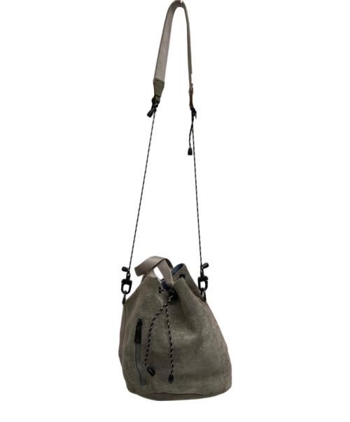 AS2OV（アッソブ）AS2OV (アッソブ) WATER PROOF SUEDE DRAWSTRING BAG グレーの古着・服飾アイテム