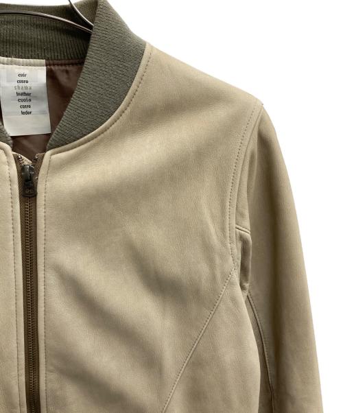 Shama（シャマ）Shama (シャマ) レザージャケット ベージュ サイズ:38の古着・服飾アイテム