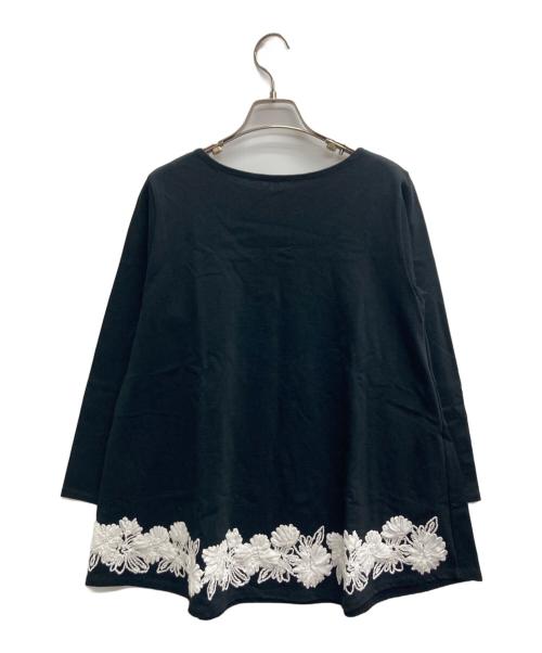 BEARDSLEY（ビアズリー）BEARDSLEY (ビアズリー) ヘム刺繍カットソー ブラック サイズ:FREEの古着・服飾アイテム