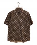 BURBERRY BLACK LABELバーバリーブラックレーベル）の古着「総柄シャツ」｜ブラウン