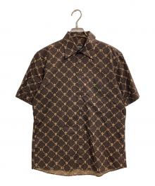 BURBERRY BLACK LABEL（バーバリーブラックレーベル）の古着「総柄シャツ」｜ブラウン