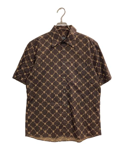 BURBERRY BLACK LABEL（バーバリーブラックレーベル）BURBERRY BLACK LABEL (バーバリーブラックレーベル) 総柄シャツ ブラウン サイズ:2の古着・服飾アイテム