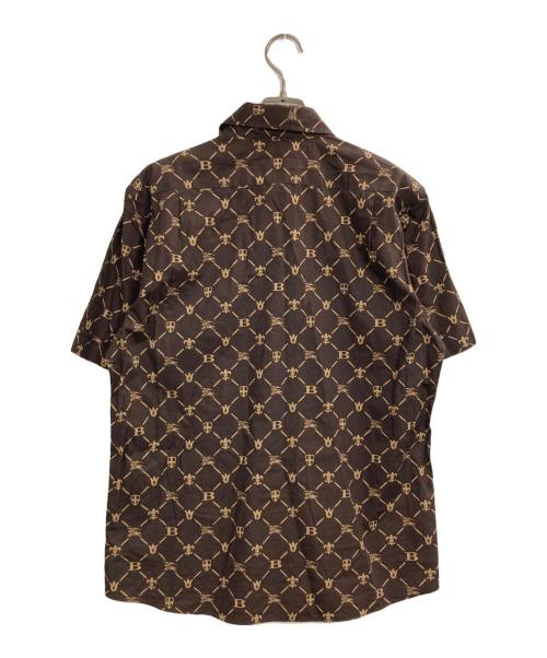 BURBERRY BLACK LABEL（バーバリーブラックレーベル）BURBERRY BLACK LABEL (バーバリーブラックレーベル) 総柄シャツ ブラウン サイズ:2の古着・服飾アイテム