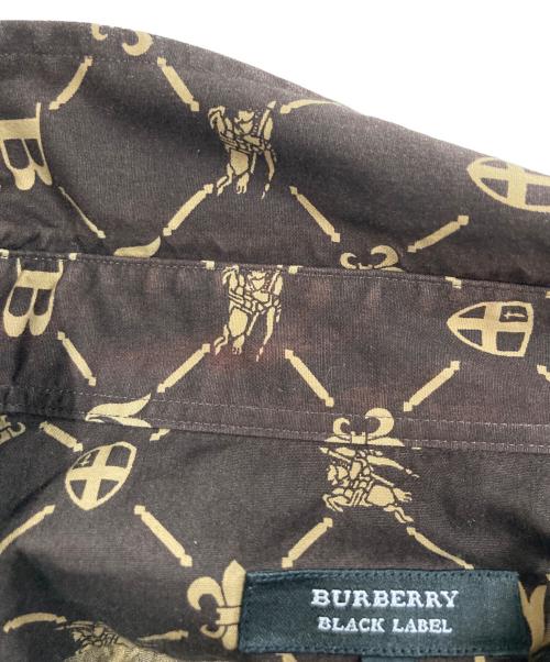 BURBERRY BLACK LABEL（バーバリーブラックレーベル）BURBERRY BLACK LABEL (バーバリーブラックレーベル) 総柄シャツ ブラウン サイズ:2の古着・服飾アイテム