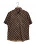 BURBERRY BLACK LABEL（バーバリーブラックレーベル）の古着「総柄シャツ」｜ブラウン