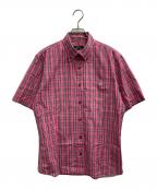 BURBERRY BLACK LABELバーバリーブラックレーベル）の古着「半袖チェックシャツ」｜ピンク