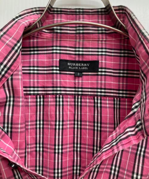 BURBERRY BLACK LABEL（バーバリーブラックレーベル）BURBERRY BLACK LABEL (バーバリーブラックレーベル) 半袖チェックシャツ ピンク サイズ:Lの古着・服飾アイテム
