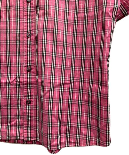BURBERRY BLACK LABEL（バーバリーブラックレーベル）BURBERRY BLACK LABEL (バーバリーブラックレーベル) 半袖チェックシャツ ピンク サイズ:Lの古着・服飾アイテム