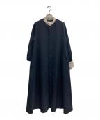 SHIPS anyシップスエニィ）の古着「ダブルクロス Aライン シャツワンピース」｜ネイビー