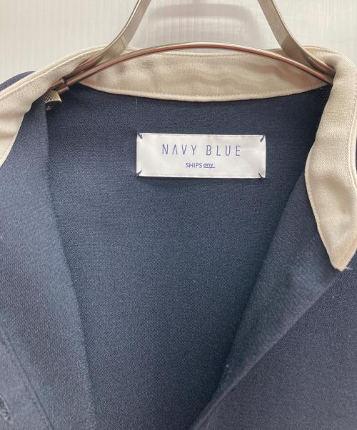 SHIPS any（シップスエニィ）SHIPS any (シップスエニィ) ダブルクロス Aライン シャツワンピース ネイビー サイズ:Freeの古着・服飾アイテム