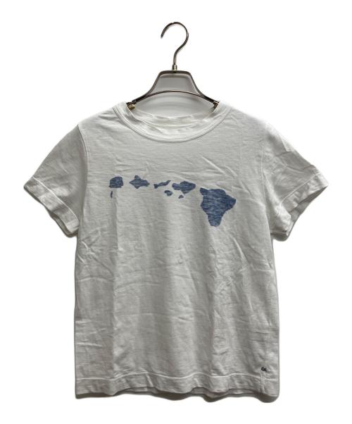 45R（フォーティファイブ・アール）45R (フォーティファイブ・アール) ハワイ地図プリントTシャツ ホワイト サイズ:2の古着・服飾アイテム