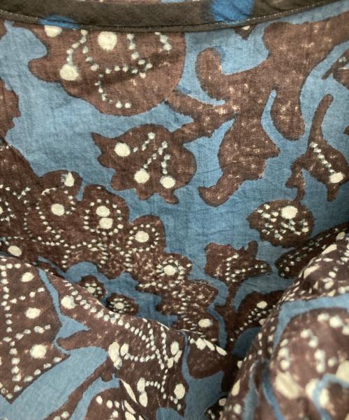 45R（フォーティファイブ・アール）45R (フォーティファイブ・アール) インドカディ更紗のブロックプリントブラウス ネイビー×ブラウン サイズ:不明（実寸サイズをご確認ください）の古着・服飾アイテム