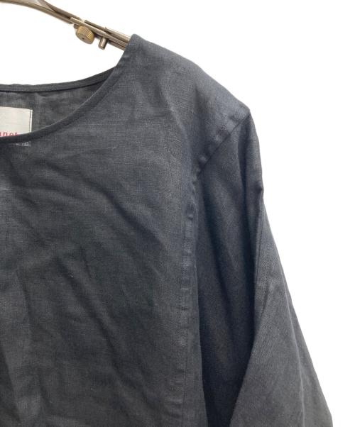Honnete（オネット）Honnete (オネット) リネンブラウス ブラック サイズ:1の古着・服飾アイテム