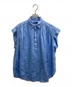 POLO RALPH LAURENポロ・ラルフローレン）の古着「リネンシャツブラウス」｜スカイブルー