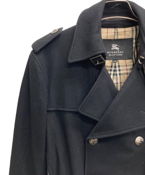 BURBERRY BLACK LABEL（バーバリーブラックレーベル）BURBERRY BLACK LABEL (バーバリーブラックレーベル) ホースボタン ナポレオンコート ブラック サイズ:Mの古着・服飾アイテム