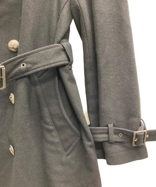 BURBERRY BLACK LABEL（バーバリーブラックレーベル）BURBERRY BLACK LABEL (バーバリーブラックレーベル) ホースボタン ナポレオンコート ブラック サイズ:Mの古着・服飾アイテム