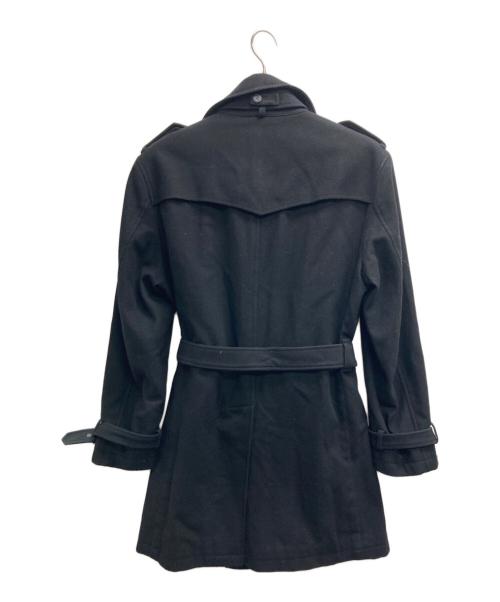 BURBERRY BLACK LABEL（バーバリーブラックレーベル）BURBERRY BLACK LABEL (バーバリーブラックレーベル) ホースボタン ナポレオンコート ブラック サイズ:Mの古着・服飾アイテム