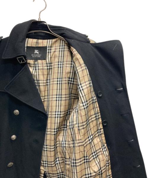 BURBERRY BLACK LABEL（バーバリーブラックレーベル）BURBERRY BLACK LABEL (バーバリーブラックレーベル) ホースボタン ナポレオンコート ブラック サイズ:Mの古着・服飾アイテム