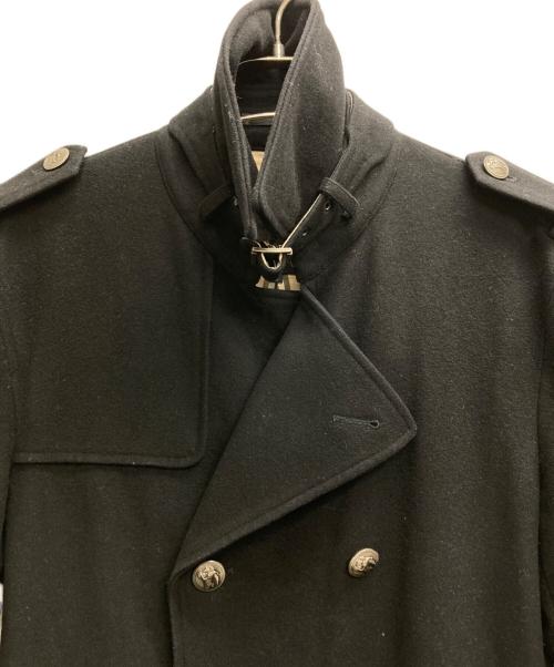 BURBERRY BLACK LABEL（バーバリーブラックレーベル）BURBERRY BLACK LABEL (バーバリーブラックレーベル) ホースボタン ナポレオンコート ブラック サイズ:Mの古着・服飾アイテム