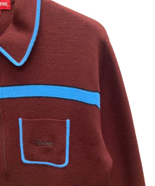 SUPREME（シュプリーム）SUPREME (シュプリーム) 21AW Chest Stripe Zip Up Cardigan ブラウン サイズ:Mの古着・服飾アイテム