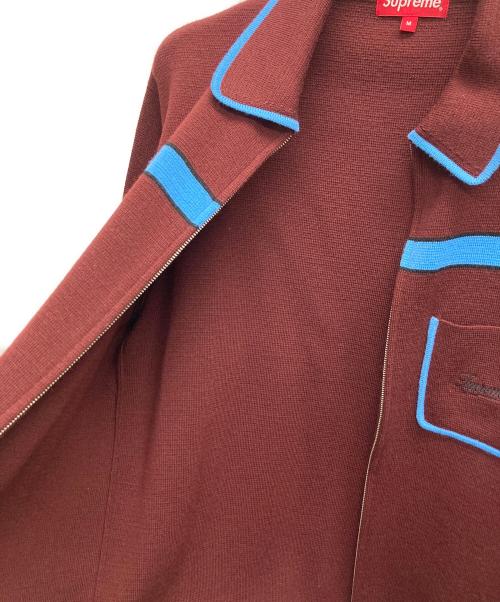SUPREME（シュプリーム）SUPREME (シュプリーム) 21AW Chest Stripe Zip Up Cardigan ブラウン サイズ:Mの古着・服飾アイテム