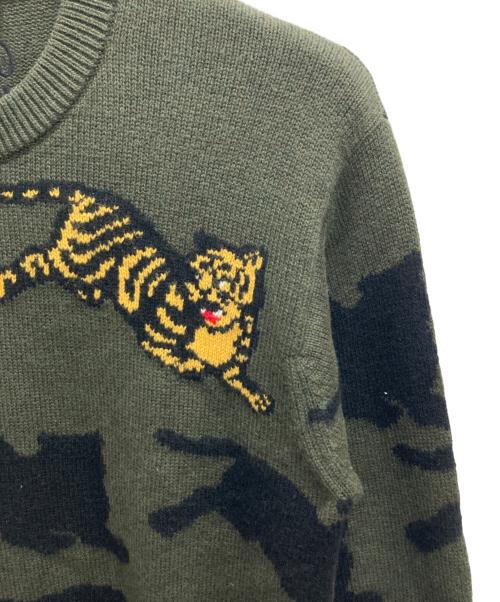 KENZO（ケンゾー）KENZO (ケンゾー) Allover Jumping Tiger Jumper カーキ サイズ:Sの古着・服飾アイテム