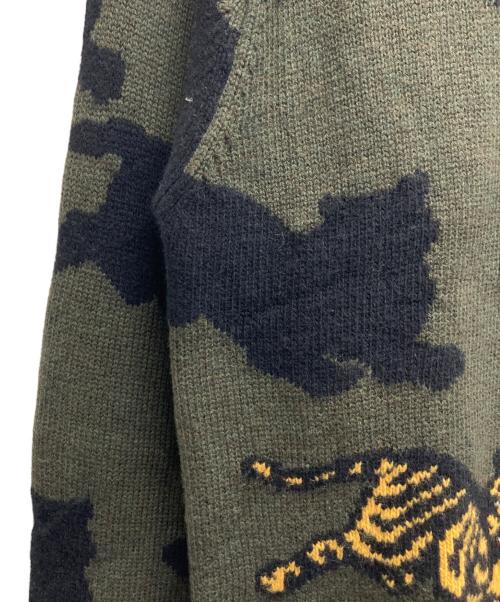 KENZO（ケンゾー）KENZO (ケンゾー) Allover Jumping Tiger Jumper カーキ サイズ:Sの古着・服飾アイテム