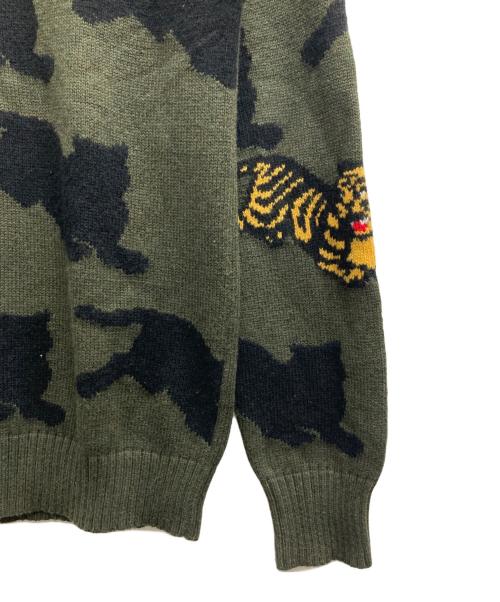 KENZO（ケンゾー）KENZO (ケンゾー) Allover Jumping Tiger Jumper カーキ サイズ:Sの古着・服飾アイテム