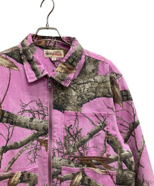 stussy（ステューシー）stussy (ステューシー) REALTREE EDGE ZIP WORK JACKET ピンク サイズ:Ｍの古着・服飾アイテム