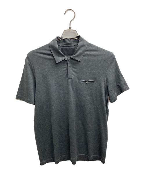 PRADA（プラダ）PRADA (プラダ) シルクポロシャツ グレー サイズ:Mの古着・服飾アイテム