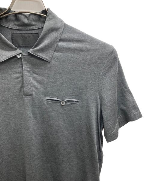 PRADA（プラダ）PRADA (プラダ) シルクポロシャツ グレー サイズ:Mの古着・服飾アイテム