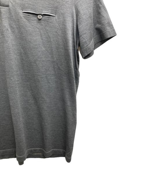 PRADA（プラダ）PRADA (プラダ) シルクポロシャツ グレー サイズ:Mの古着・服飾アイテム