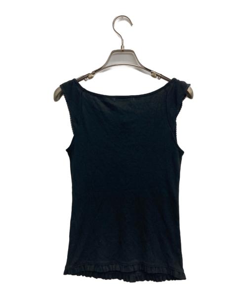 BURBERRY BLUE LABEL（バーバリー ブルー レーベル）BURBERRY BLUE LABEL (バーバリーロンドンブルーレーベル) ノースリーブカットソー ブラック サイズ:38 未使用品の古着・服飾アイテム