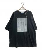 MAISON SPECIALメゾンスペシャル）の古着「アブストラクトハンドプリントオーバーサイズステッチクルーネックTシャツ」｜ブラック
