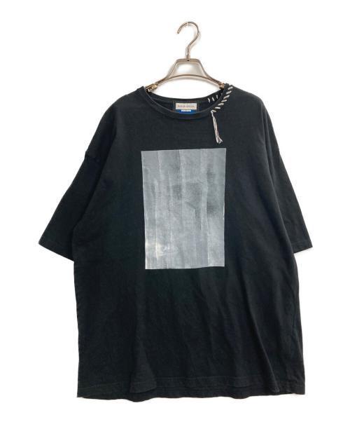 MAISON SPECIAL（メゾンスペシャル）MAISON SPECIAL (メゾンスペシャル) アブストラクトハンドプリントオーバーサイズステッチクルーネックTシャツ ブラック サイズ:1の古着・服飾アイテム