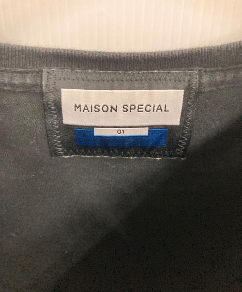 MAISON SPECIAL（メゾンスペシャル）MAISON SPECIAL (メゾンスペシャル) アブストラクトハンドプリントオーバーサイズステッチクルーネックTシャツ ブラック サイズ:1の古着・服飾アイテム