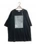 MAISON SPECIAL（メゾンスペシャル）の古着「アブストラクトハンドプリントオーバーサイズステッチクルーネックTシャツ」｜ブラック