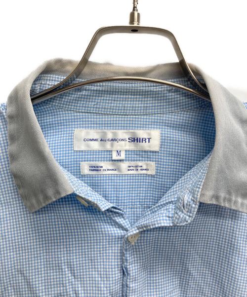 COMME des GARCONS SHIRT（コムデギャルソンシャツ）COMME des GARCONS SHIRT (コムデギャルソンシャツ) ギンガムチェック襟切替シャツ ブルー サイズ:Mの古着・服飾アイテム