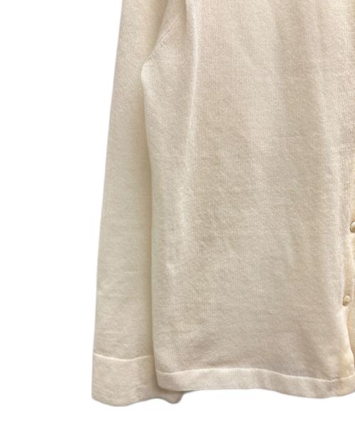 6(ROKU) BEAUTY&YOUTH（ロク ビューティーアンドユース）6(ROKU) BEAUTY&YOUTH (ロク ビューティーアンドユース) シアーカラーポイント ニット シャツカーディガン アイボリー サイズ:記載なしの古着・服飾アイテム