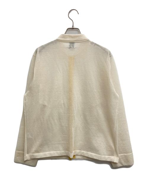 6(ROKU) BEAUTY&YOUTH（ロク ビューティーアンドユース）6(ROKU) BEAUTY&YOUTH (ロク ビューティーアンドユース) シアーカラーポイント ニット シャツカーディガン アイボリー サイズ:記載なしの古着・服飾アイテム