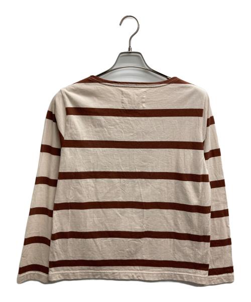 MHL（エムエイチエル）MHL (エムエイチエル) ボーダーカットソー ブラウン サイズ:２の古着・服飾アイテム