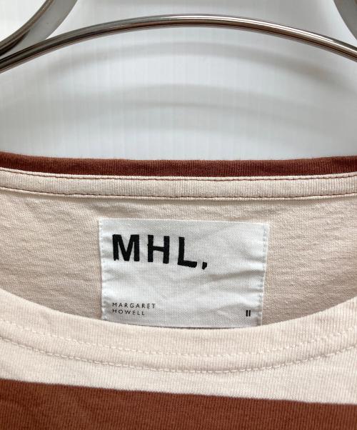 MHL（エムエイチエル）MHL (エムエイチエル) ボーダーカットソー ブラウン サイズ:２の古着・服飾アイテム