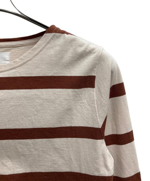 MHL（エムエイチエル）MHL (エムエイチエル) ボーダーカットソー ブラウン サイズ:２の古着・服飾アイテム