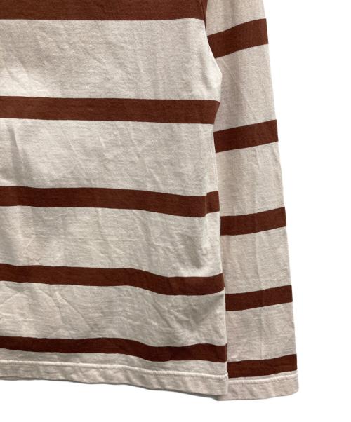 MHL（エムエイチエル）MHL (エムエイチエル) ボーダーカットソー ブラウン サイズ:２の古着・服飾アイテム