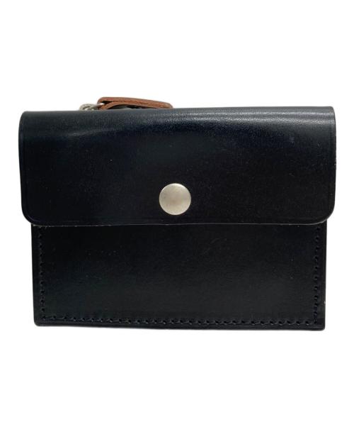 MHL（エムエイチエル）MHL (エムエイチエル) レザージッパーコンパクトウォレット ブラックの古着・服飾アイテム