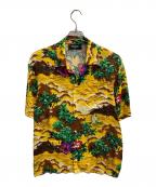 DSQUARED2ディースクエアード）の古着「18SS ベルテッド ショートスリーブ レーヨンアロハシャツ」｜イエロー