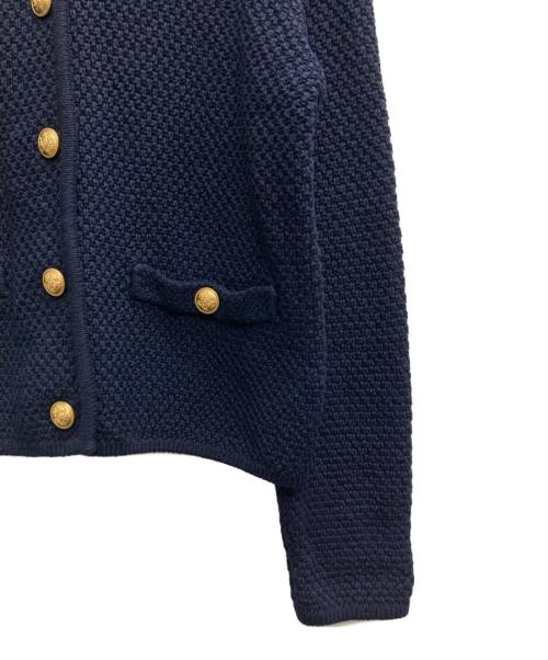 Mila Owen（ミラオーウェン）Mila Owen (ミラオーウェン) 金釦ノーカラーカーディガン ネイビーの古着・服飾アイテム