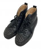 Christian Louboutinクリスチャン・ルブタン）の古着「ハイカットレザースニーカー」｜ブラック