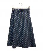 Diagramダイアグラム）の古着「ジオメジャガードフレアスカート」｜ネイビー