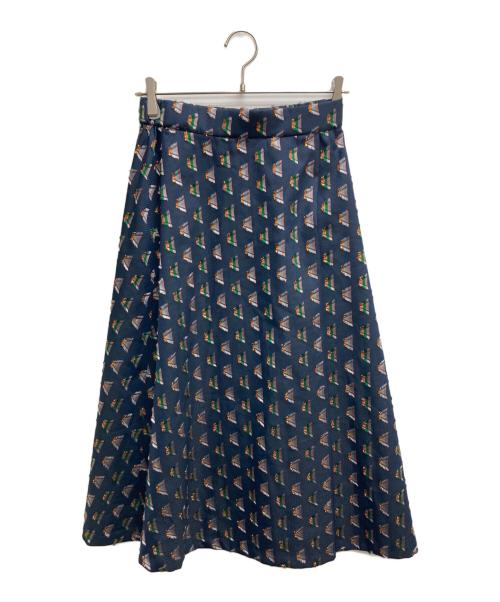 Diagram（ダイアグラム）Diagram (ダイアグラム) ジオメジャガードフレアスカート ネイビー サイズ:Mの古着・服飾アイテム